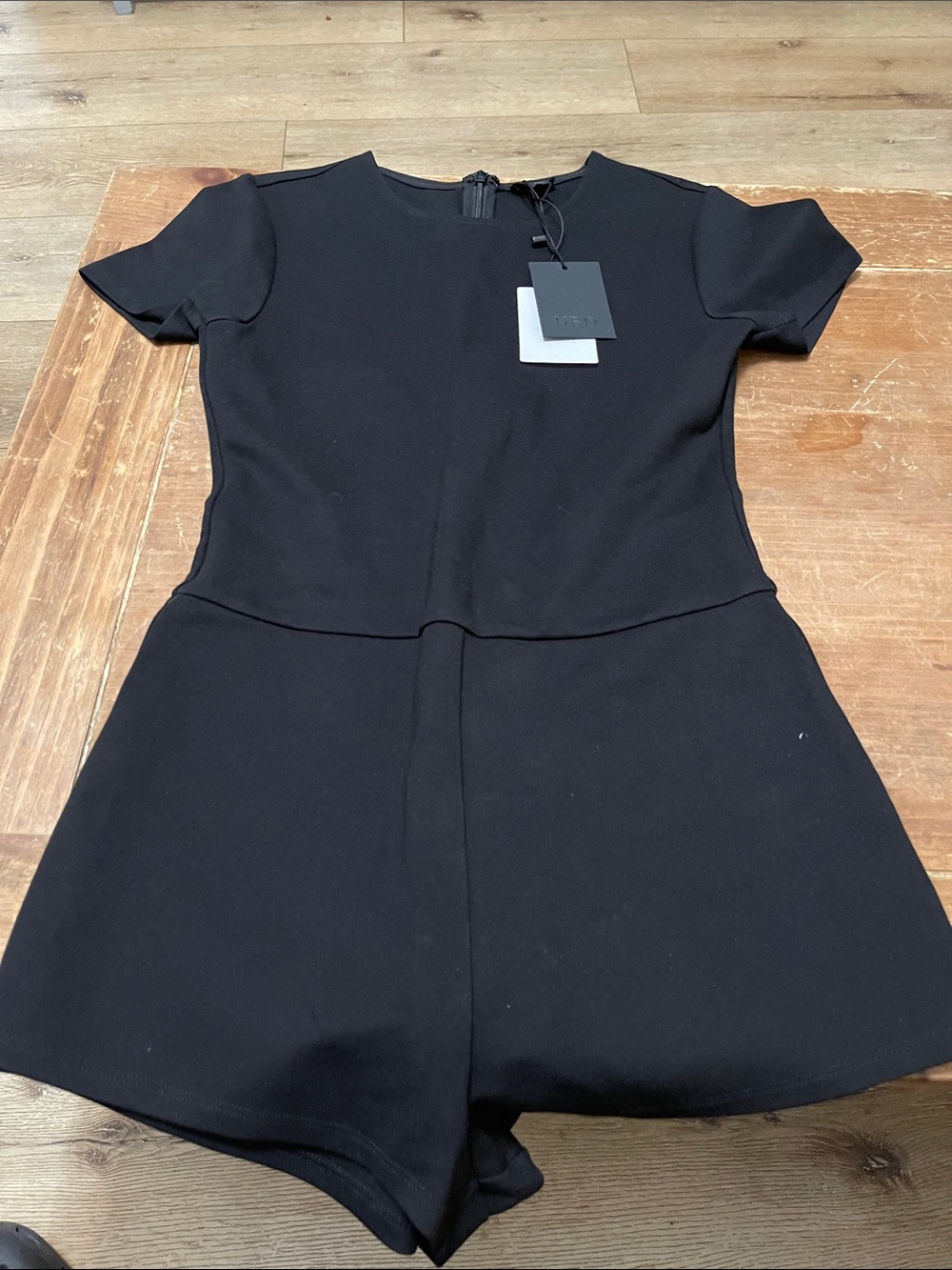 NBD Black Short-Sleeve Romper Dress